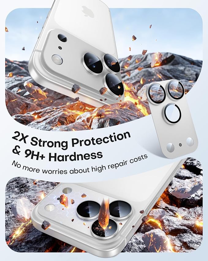 TAURI 2 Pack for iPhone 17 Pro Max Camera Lens Protector, Full Coverage - Image 3