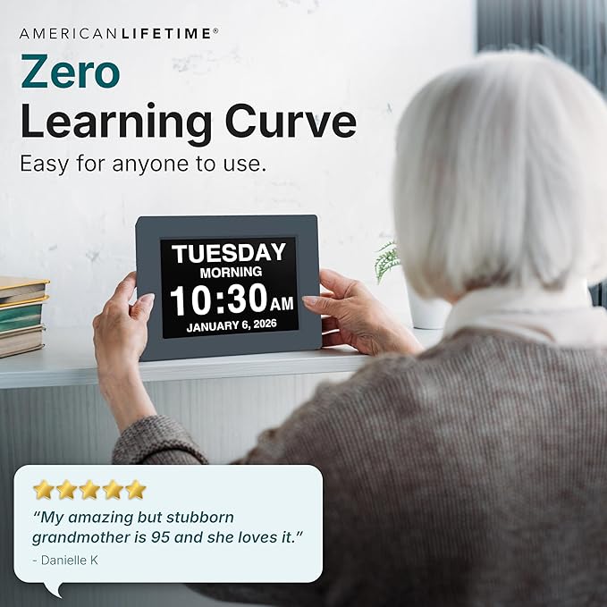 American Lifetime New 2026 Dementia Clock Large Digital Clock - Image 6