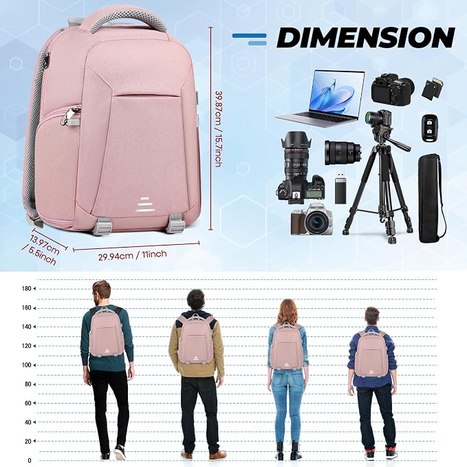 RAINSMORE Camera Backpack for DSLR SLR Mirrorless Cameras - Image 7