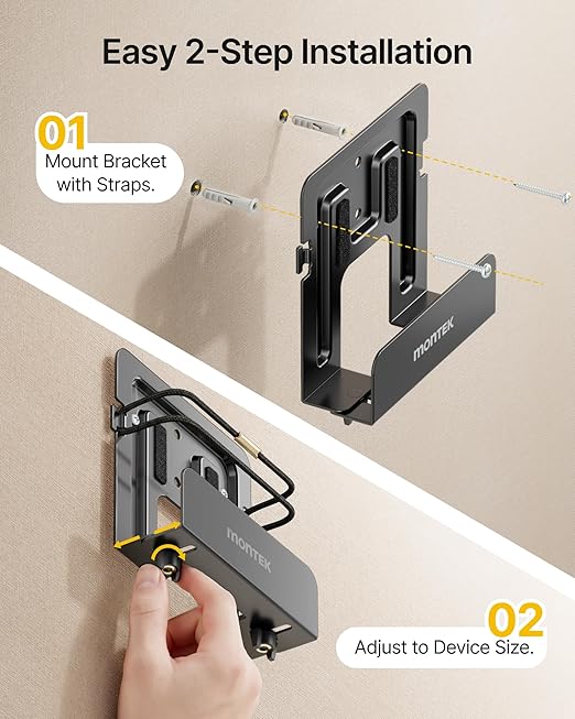 monTEK Adjustable Cable Box Mount up to 11 LBS, Modern Mount, Small Devices - Image 4