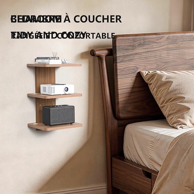 WALI Floating TV Shelf, 3 Tier Projector Shelf - Image 6