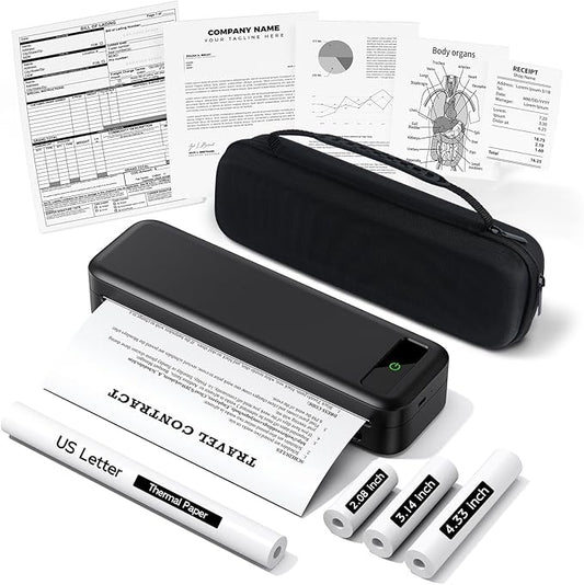 Portable Printers Wireless for Travel, A285M Bluetooth Inkless Thermal Printer by TATTMUSE