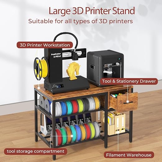 3D Printer Stand with Filament Storage – Heavy Duty Metal 3D Printer Table with - Image 3