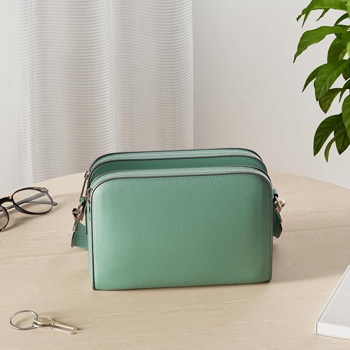 EVVE Crossbody Bags for Women Trendy Triple Zip Small Crossbody Camera Bag Purse - Image 3