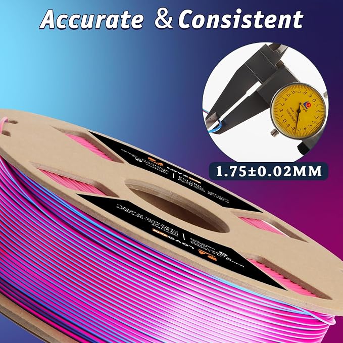 LOVOON 3D Printer Filament Dual Color Sky/Light Blue and Rose Red, PLA Filament - Image 6