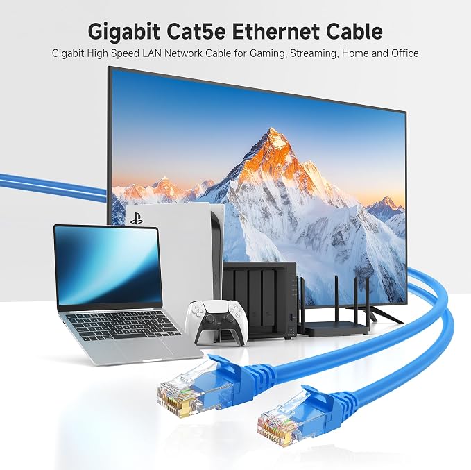 Cable Matters 1Gbps 8-Pack Snagless Short Cat 5e Ethernet Cable - 1ft - Image 2