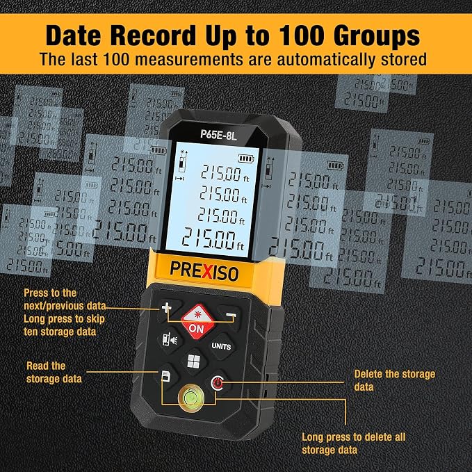 PREXISO Laser Measure, 215Ft Laser Measurement Tool - Image 5