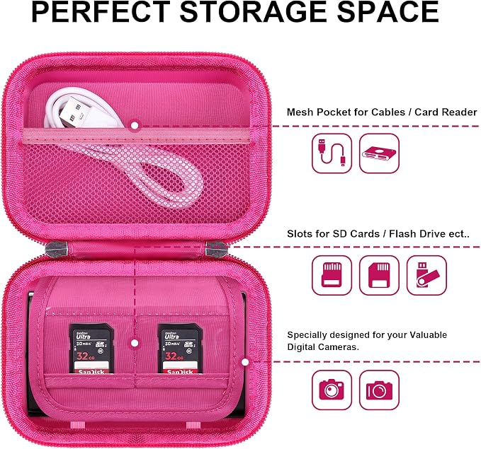 Lacdo Camera Carrying Case for Canon PowerShot ELPH 360/200/185/180/190/350 - Image 3