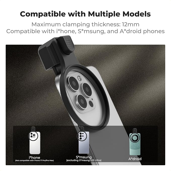 K&F CONCEPT 67mm Press-on ND2-32 Phone Lens Filter Kit, 16/15/14/13/12 Pro/Pro - Image 6