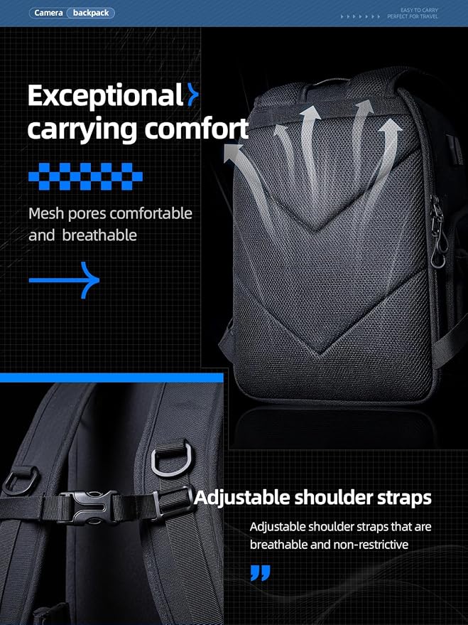 llano 20L Camera Backpack for DSLR/SLR/Mirrorless – Water-Resistant Photography - Image 4