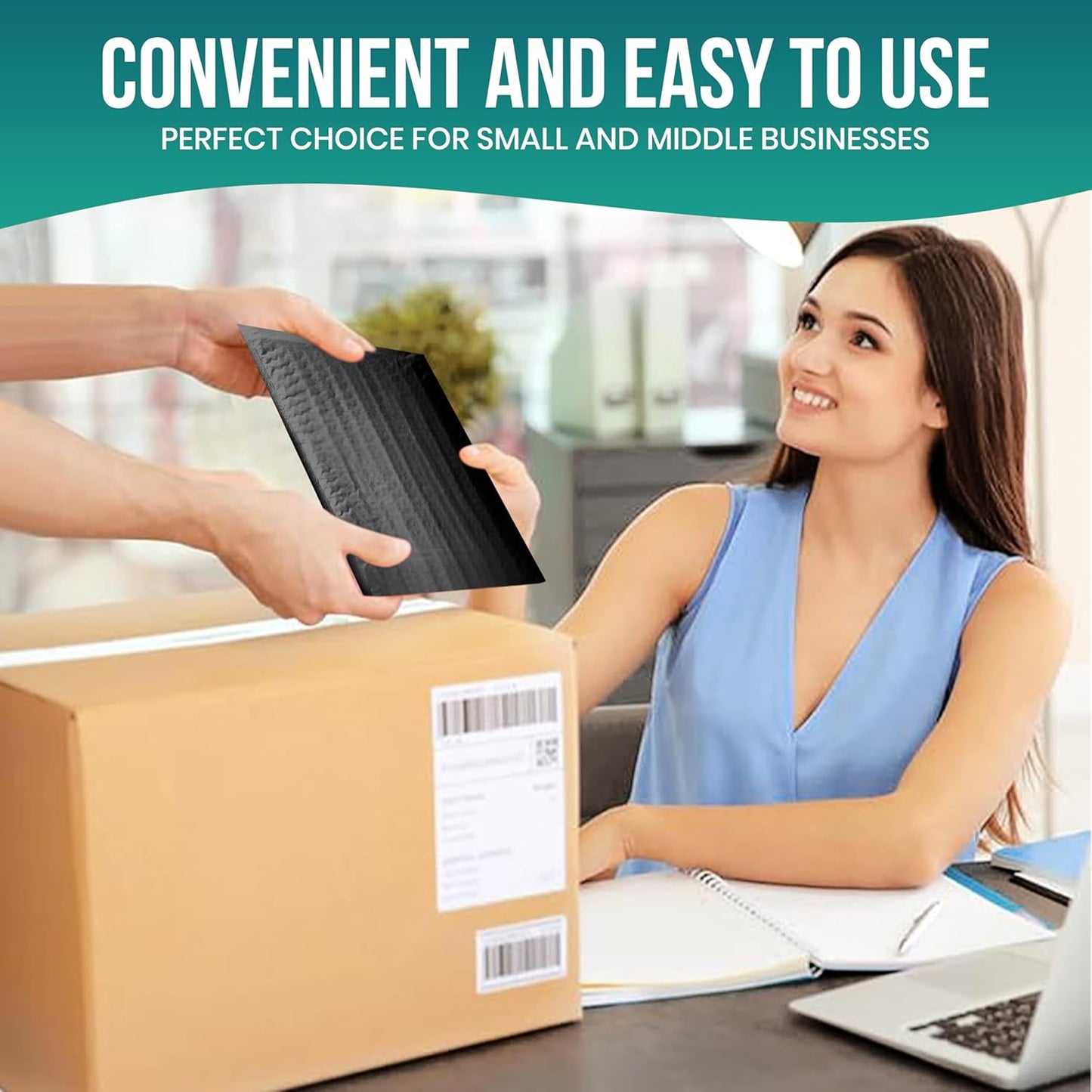 Levex - #000 4" x 8" [10 Pack] Black Poly Bubble Mailers, Padded Envelope Mailers, Packing Envelope & Mailing Bags for Shipping