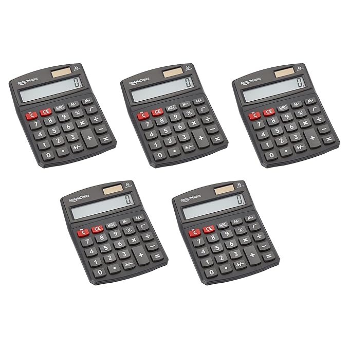 Amazon Basics LCD 8-Digit Desktop Calculator, Portable and Easy to Use by AmazonBasics