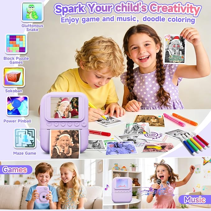 Kids Camera Instant Print, Portable Toddler Camera Toys - Image 5