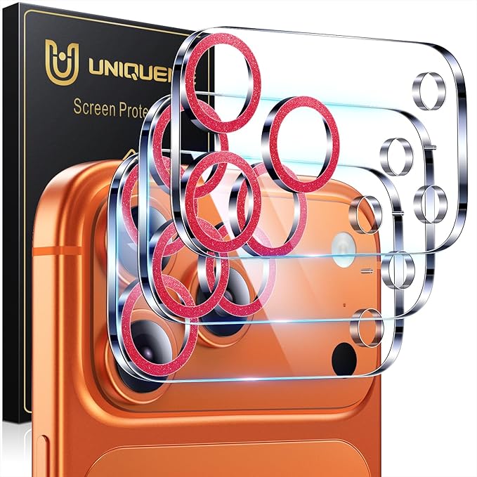 UniqueMe Compatible for 3 Pack iPhone 17 Pro Camera Lens Protector by UniqueMe