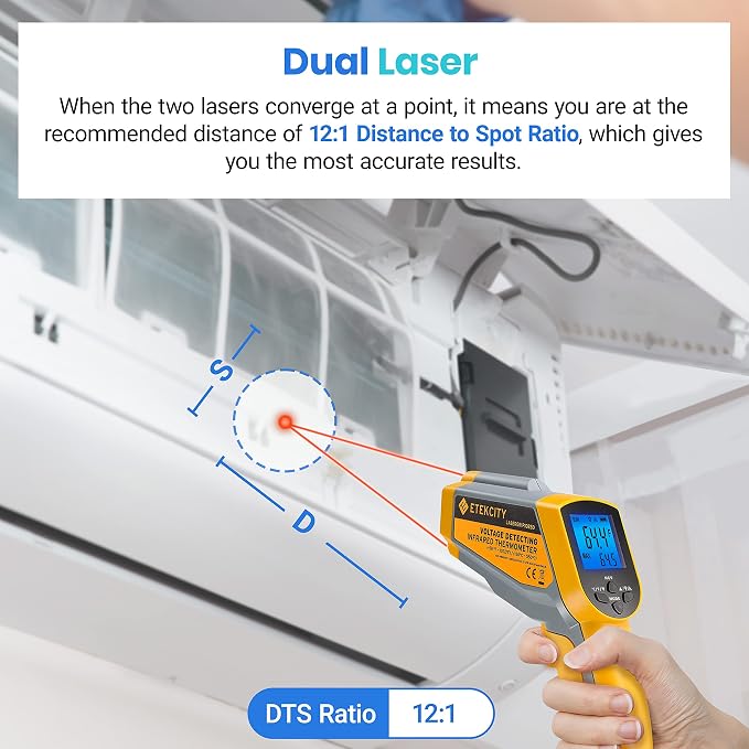 Etekcity Infrared Thermometer 1025D Dual Laser Temperature Gun-58℉~1022℉ - Image 4