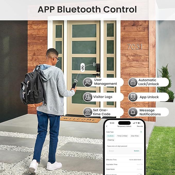 Smart Lock with Handles, Fingerprint Door Lock App Control, Keyless Entry Door - Image 7