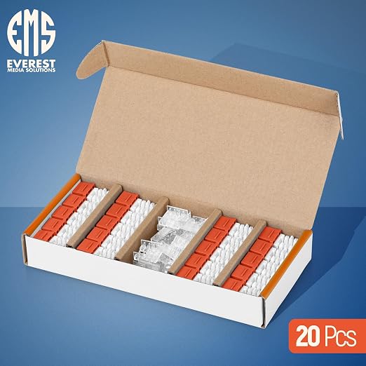 Everest 90° Angled RJ45 Cat6A Keystone Jacks 20-Pack in Orange - Image 2