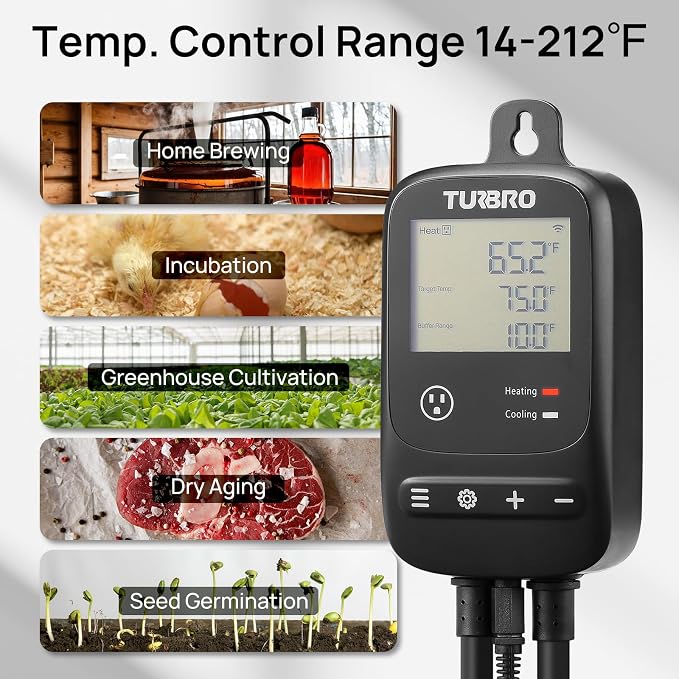 TURBRO Smart Temperature Controller Heating Cooling, WiFi-Enabled Thermostat - Image 3