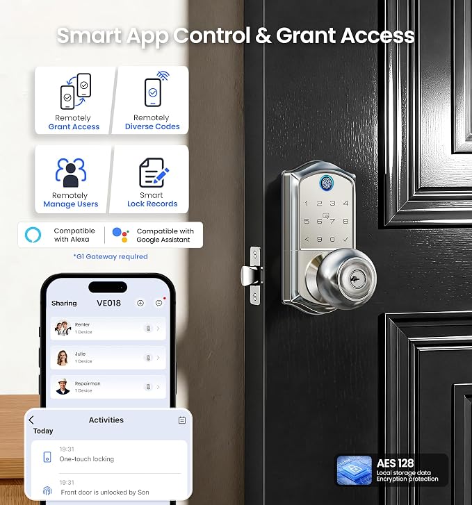 Veise VE018 Smart Knob Handle Lock - Image 3