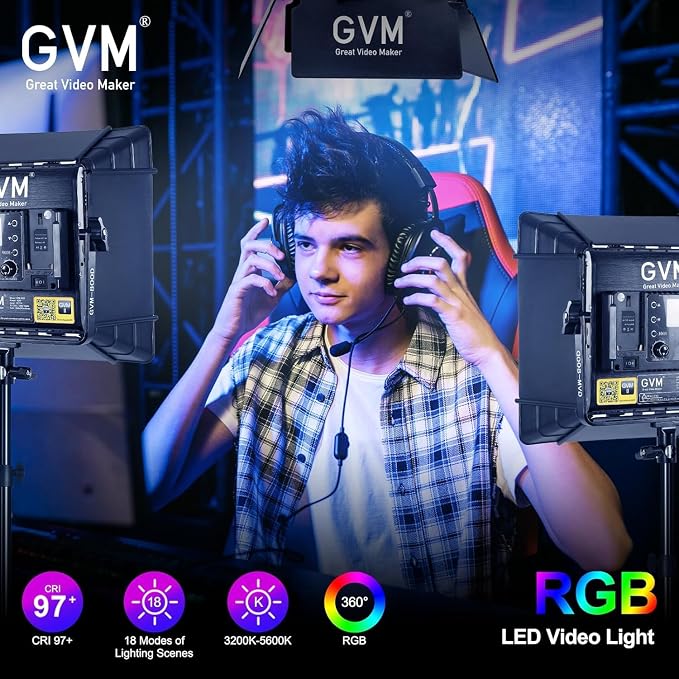 GVM RGB LED Video Lighting Kit, 800D Studio Video Lights - Image 4