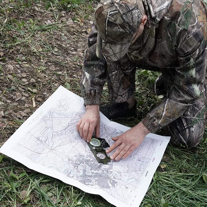 AOFAR AF-4074 Military Compass for Hiking, Lensatic Sighting Waterproof - Image 8