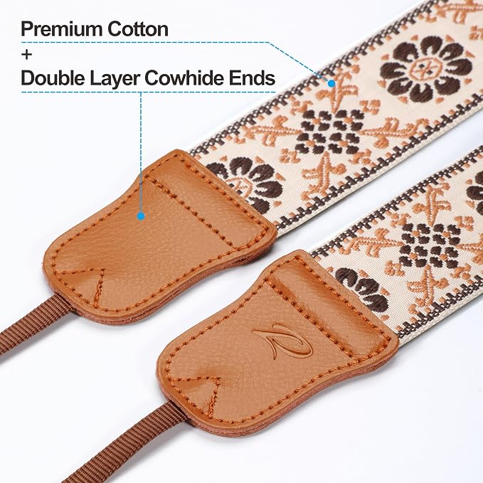 Padwa Lifestyle Elegant Brown Floral Camera Strap - Image 2