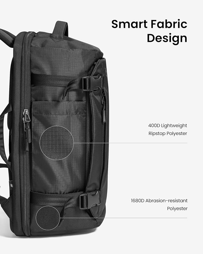 tomtoc Travel Backpack 40L, TSA Friendly Flight Approved Carry-on Luggage Hand - Image 8