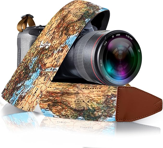 Art Tribute Travel Camera Strap World Map by ArtTribute