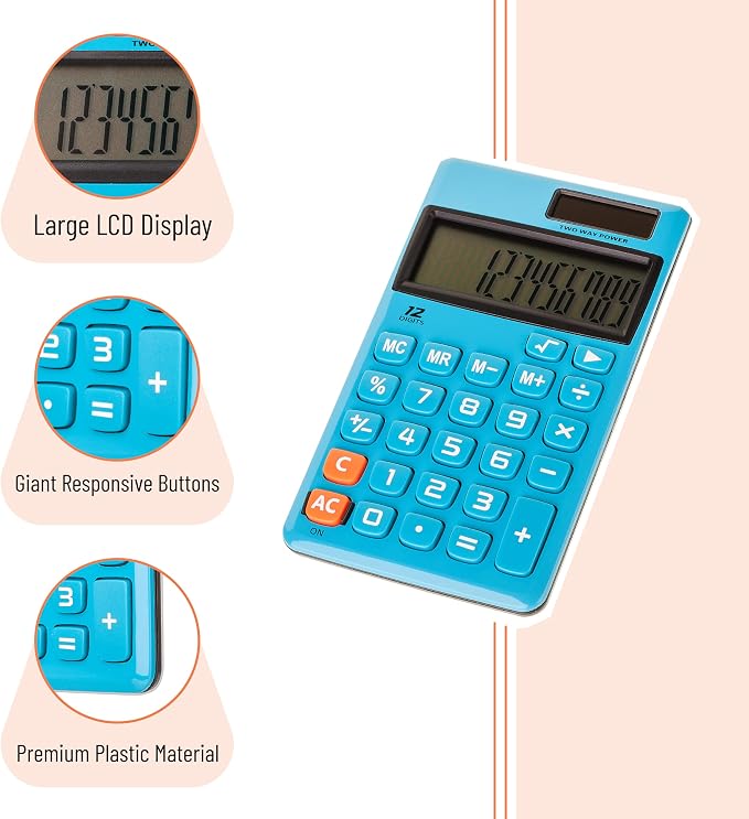 Mr. Pen- Standard Function Calculator, 12 Digits, Solar Calculator, Basic - Image 5