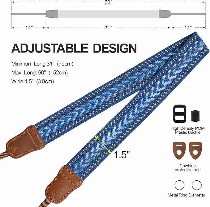 Padwa Lifestyle Speed Blue Camera Strap - Image 7