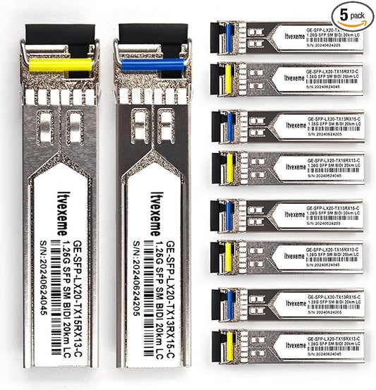5 Pairs 1.25G BIDI SFP Network Transceiver Module, 1.25 Gigabit Single Mode by Unknown