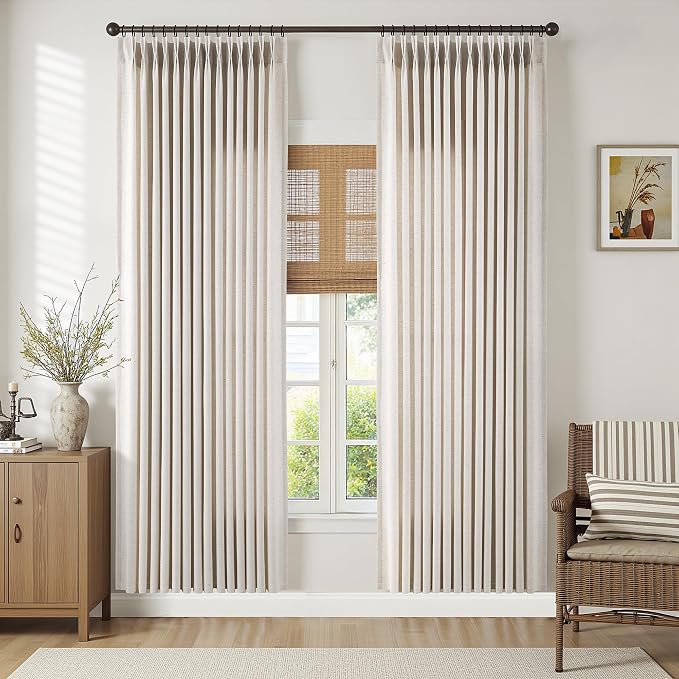 Memory Trained Pinch Pleated Curtains 86 Inches Long, Viral Linen Pinch Pleat - Image 2