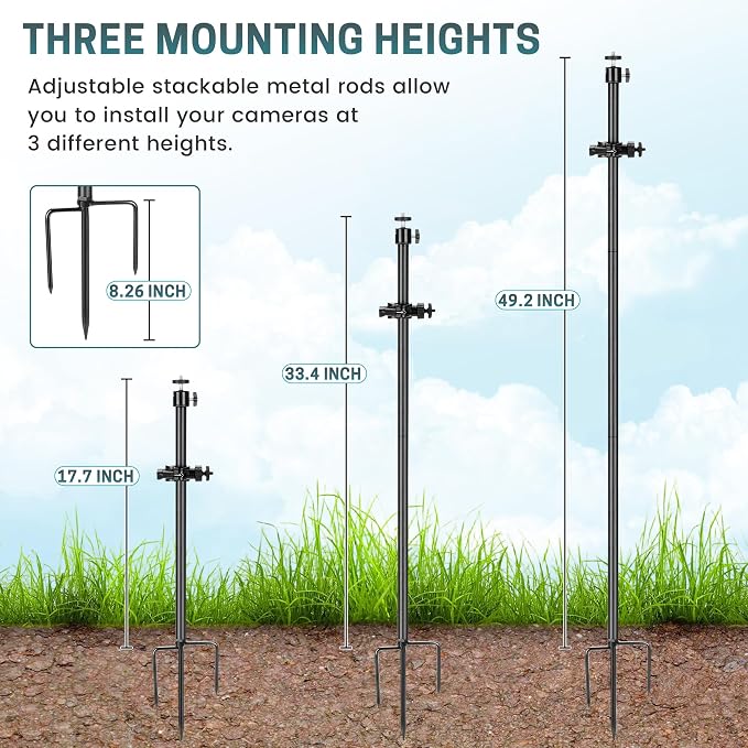 Camera Mount, 2-in-1 Pole Ground Stake Mount Stand - Image 3