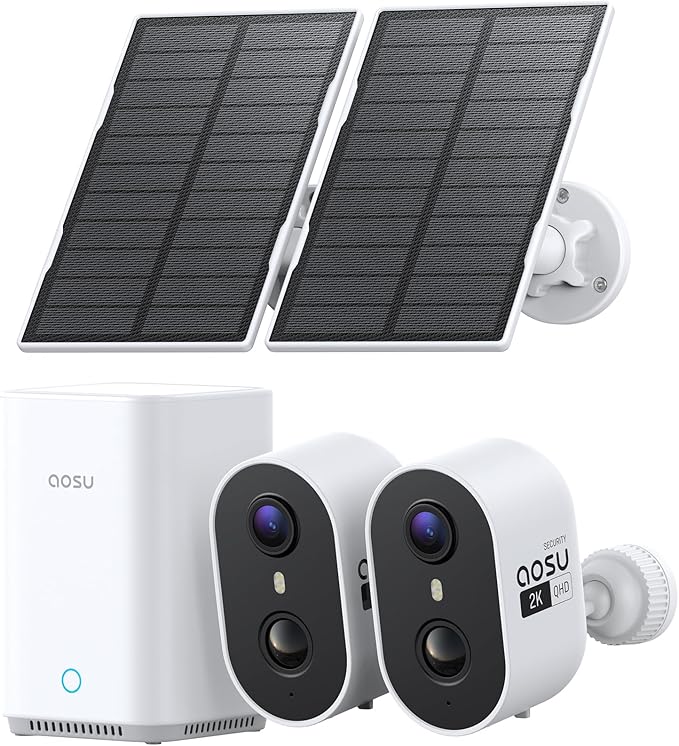aosu Solar Security Cameras Wireless Outdoor, 2K HD Home Security Camera System by AOSUSecurityOffical