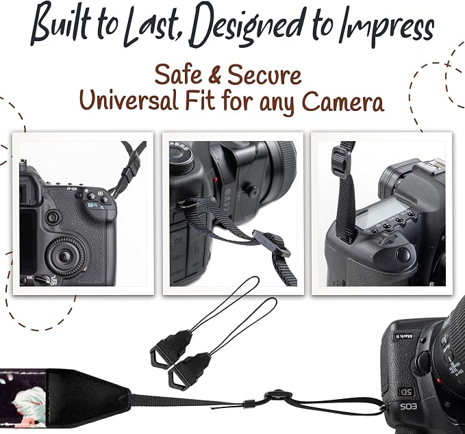 Art Tribute Camera Strap, Vintage Embroidered Neck Shoulder & Crossbody Camera - Image 7