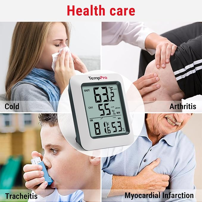 TempPro TP60-3 Digital Hygrometer Indoor Outdoor Thermometer Wireless - Image 5