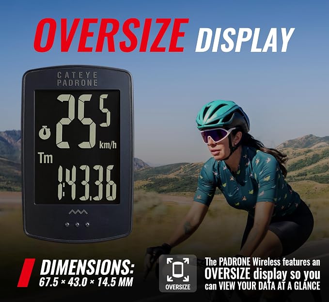CATEYE Padrone Wireless Bike Computer – Oversized Display Cyclocomputer - Image 2