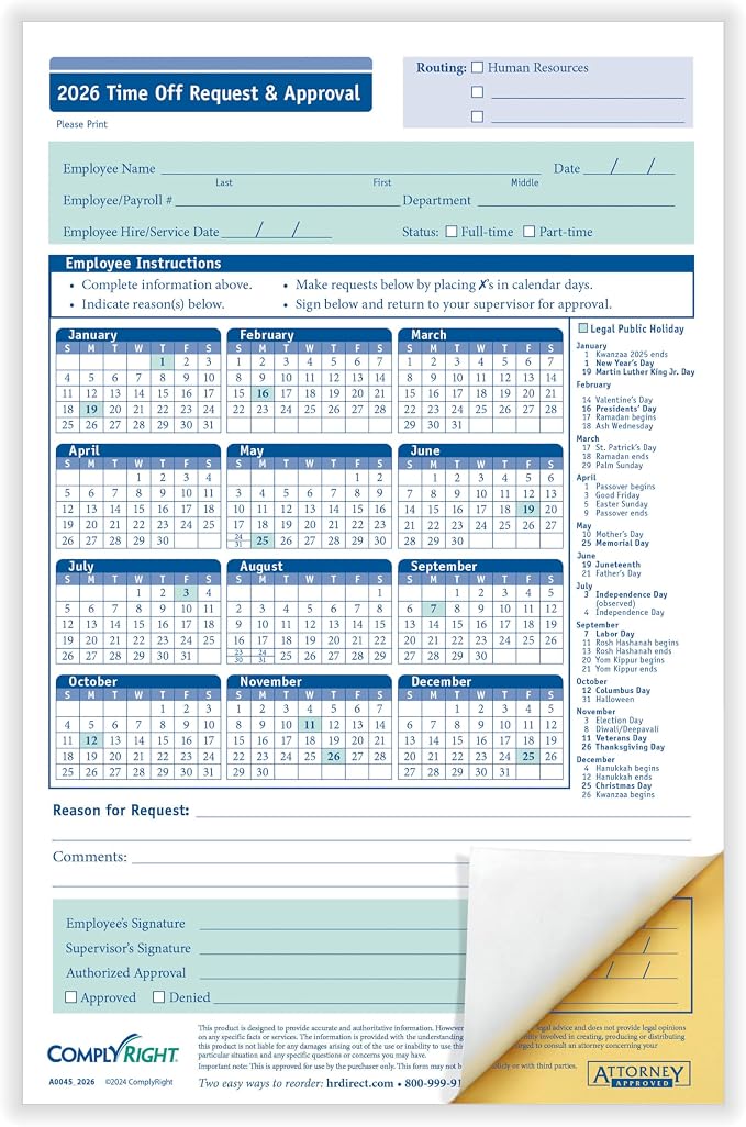 ComplyRight 2026 Attendance Tracking Kit - Image 4