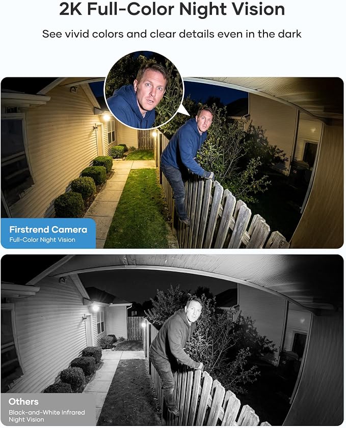 firstrend Solar Security Cameras Wireless Outdoor, 2K Color Night Vision - Image 6