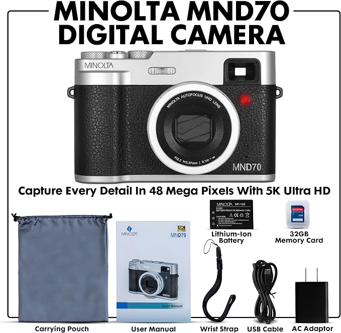 Minolta Retro Digital Camera – 48MP Autofocus Compact - Image 2