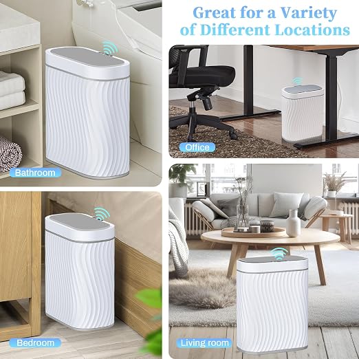 steo spce Automatic Motion Sensor Bathroom Small Trash Can - Image 6