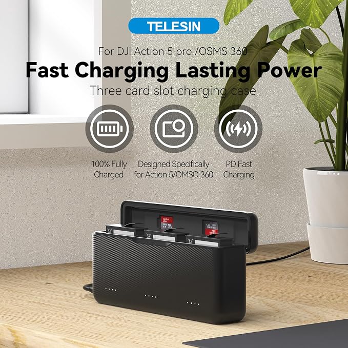 TELESIN Osmo Action 6 5 Pro Battery Charger - Image 2