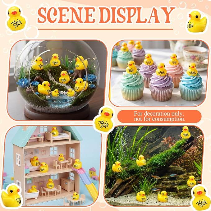 Skylety 100 Pcs Thank You Gifts Mini Resin Ducks Employee Appreciation Gifts - Image 5