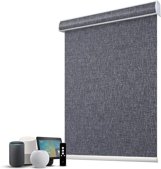 SmartWings Motorized 100% Blackout Shades Blinds, Custom Size, Cordless Window by SmartWings