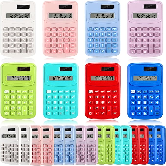 LEIFIDE 24 Pack Pocket Calculator Small Bulk Basic 4 Function Calculator 8 by LEIFIDE