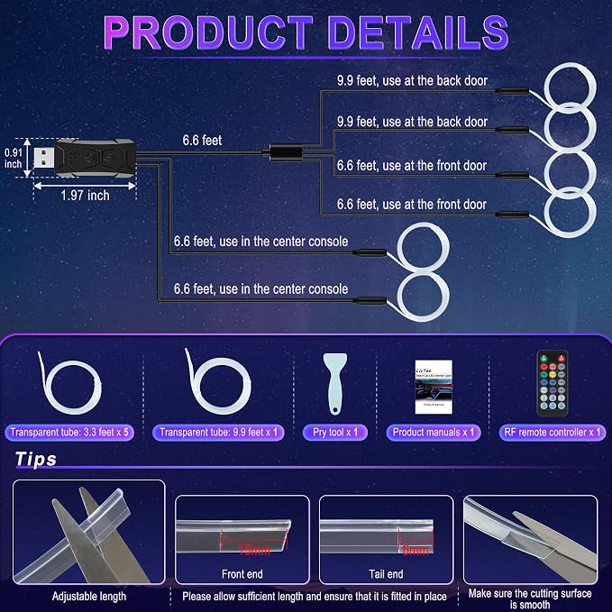 LivTee Smart Car LED Interior Lights - Image 3