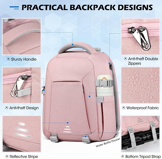 RAINSMORE Camera Backpack for DSLR SLR Mirrorless Cameras - Image 5
