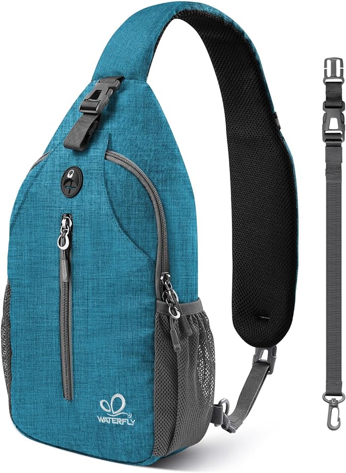 WATERFLY Small Hiking Sling Bag: Crossbody Sling Backpack Chest Bag Daypack by Waterfly