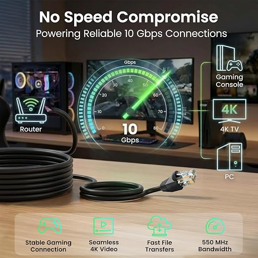 GEARit Cat 6 Ethernet Patch Cable 6 ft Black Cat6 Patch Cables 6ft - Image 4