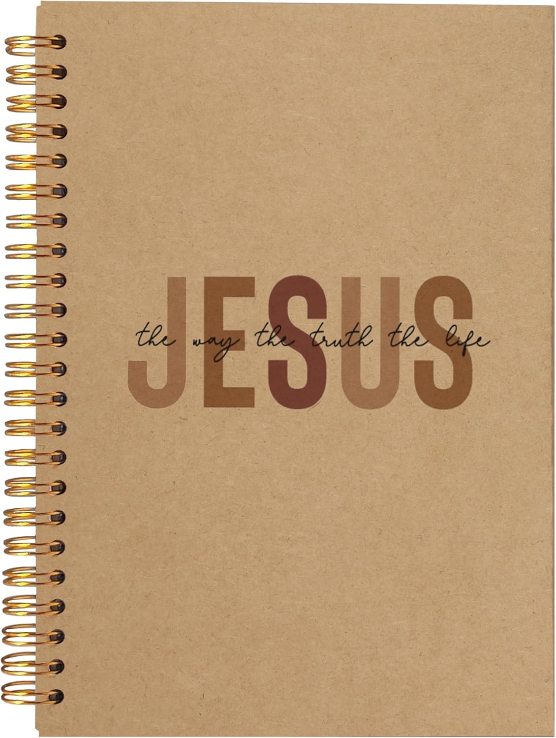 Boho Christian Notebook Journal, Christian Gifts for Women, Bible Notebooks for Note Taking, Bible Journaling Notebook, Jesus the Way the Truth the Life Hardcover Spiral Notebook 5.5x8.3 kraft paper